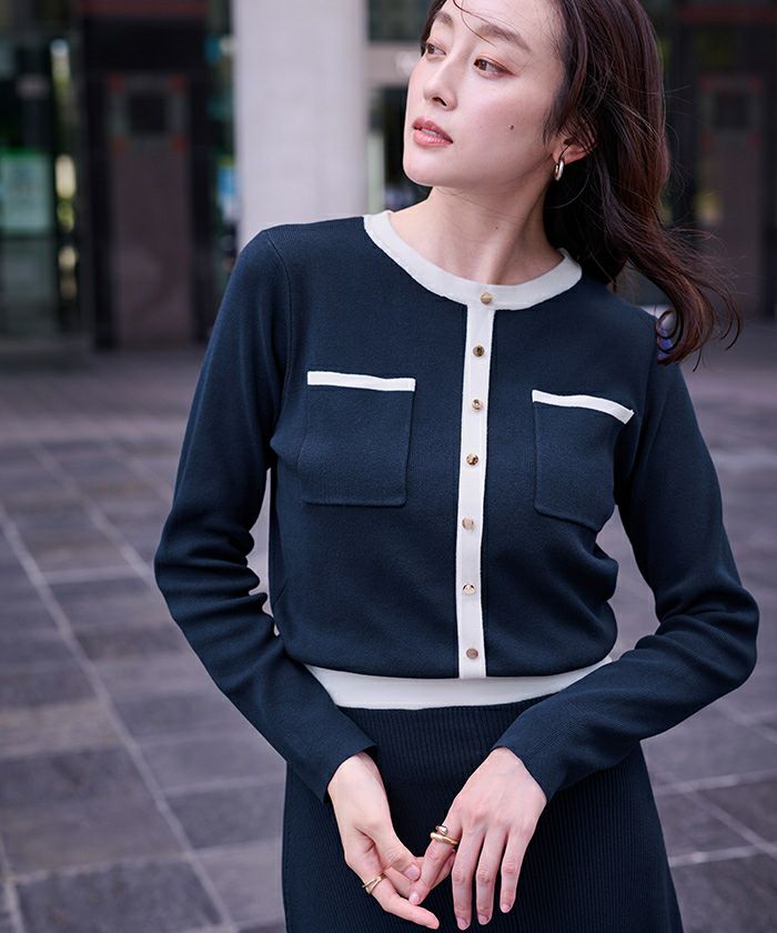 バイカラーポケットデザインニットワンピース | ur's（ユアーズ）