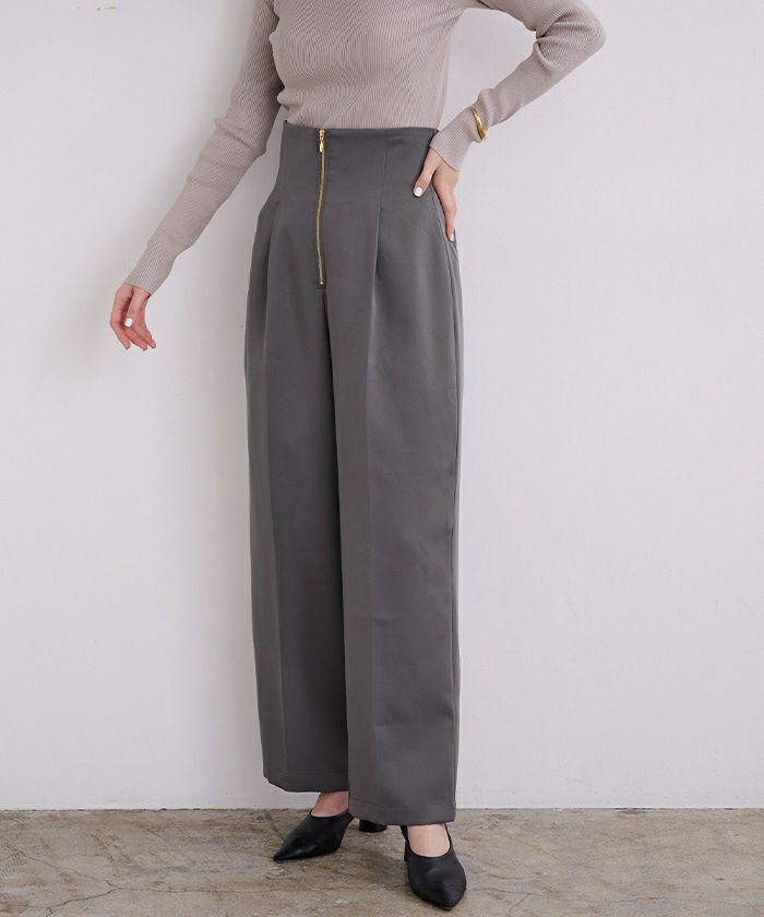 ZIPデザインタックワイドパンツ | ur's（ユアーズ）