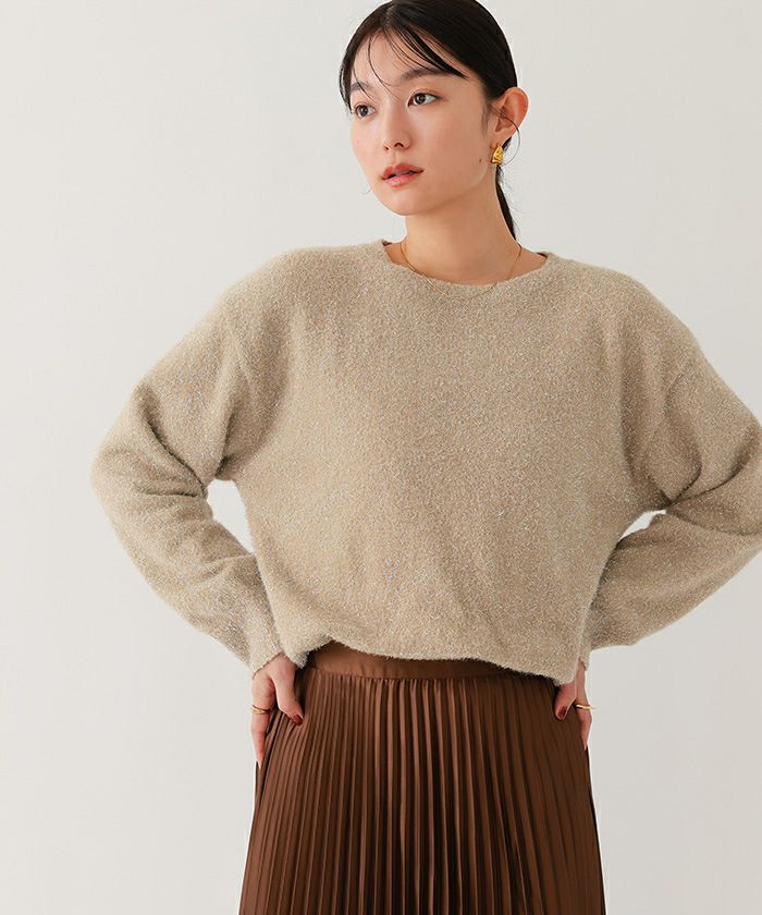 ラメシャギークルーネックニット | ur's（ユアーズ）