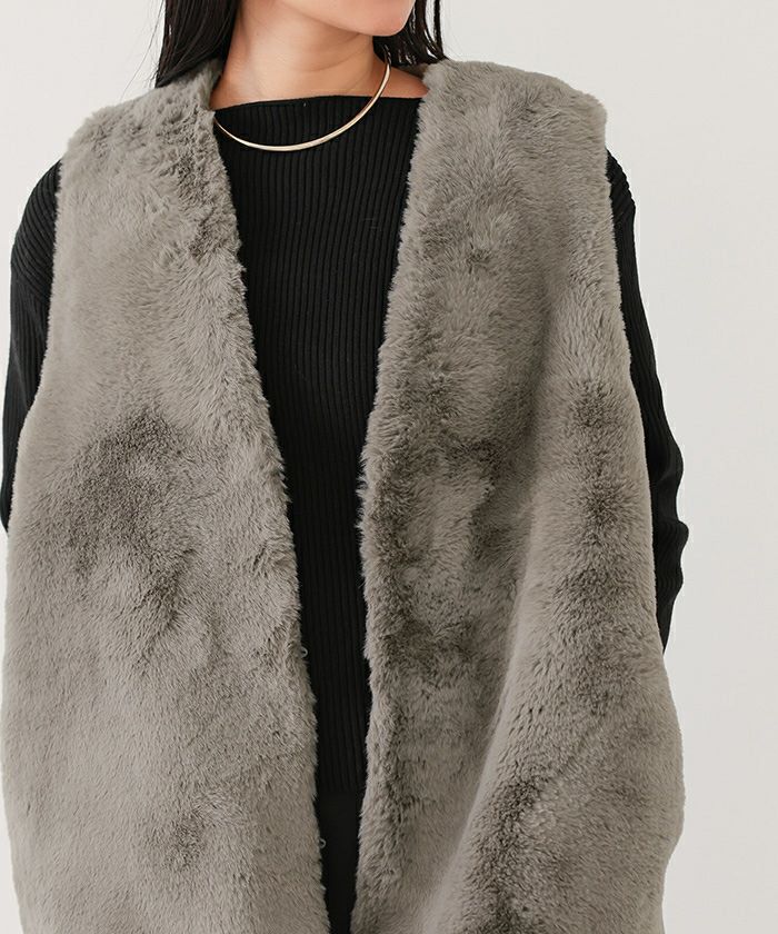 フェイクファーノーカラージレ | ur's（ユアーズ）