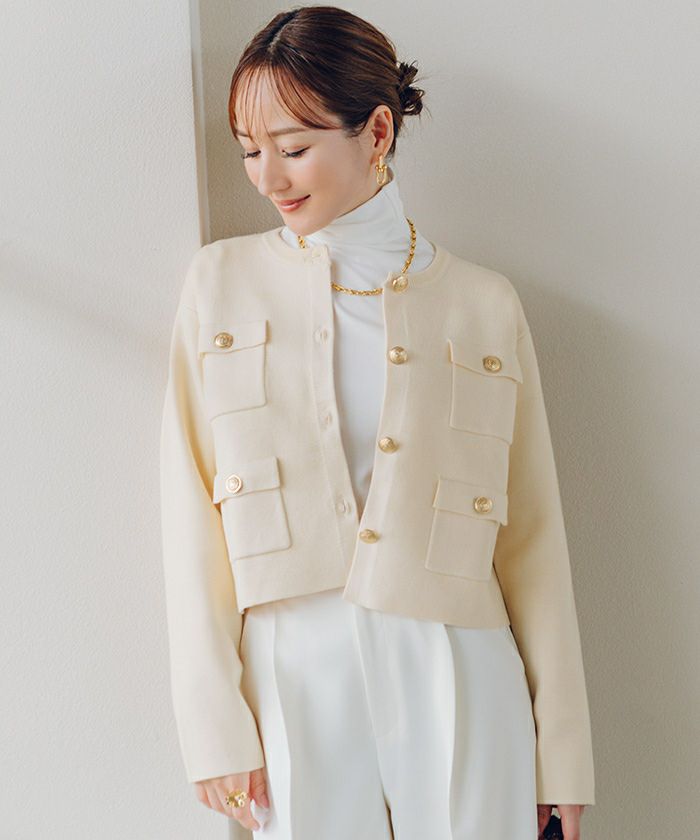 ゴールド釦ニットカーディガン/ジャケット | ur's（ユアーズ）