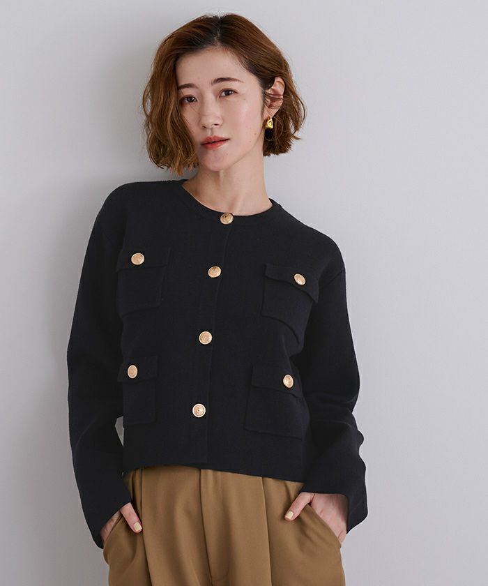 ゴールド釦ニットカーディガン/ジャケット | ur's（ユアーズ）