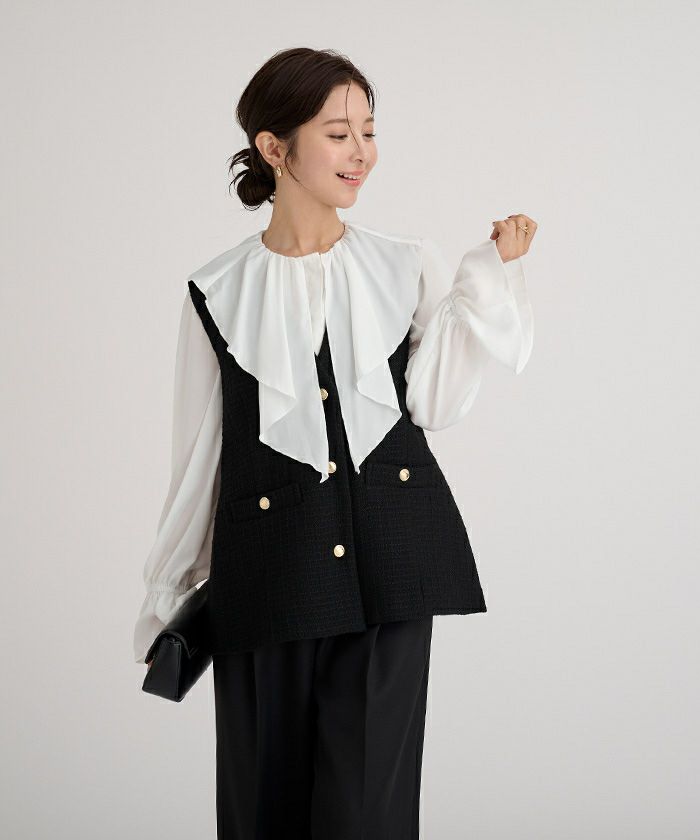 フリルカラーキャンディスリーブブラウス | ur's（ユアーズ）