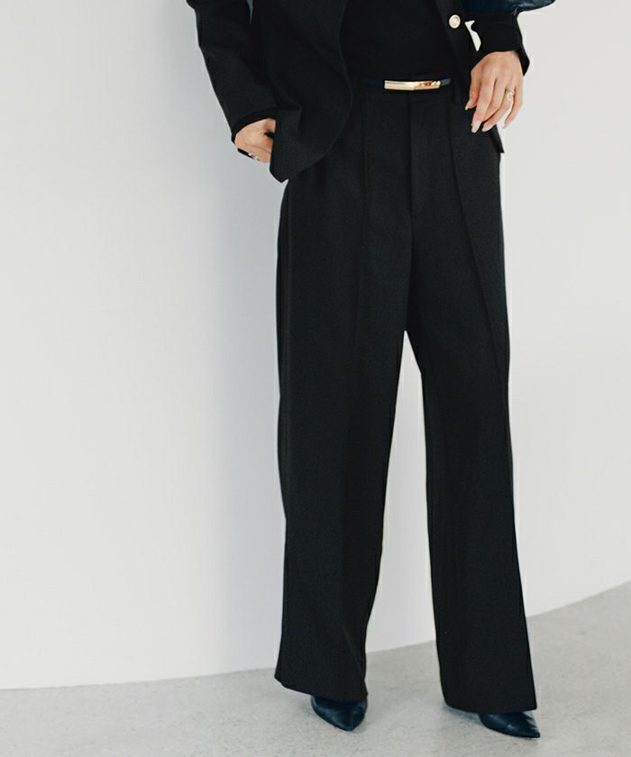 ピンタックセンタープレスワイドパンツ | ur's（ユアーズ）