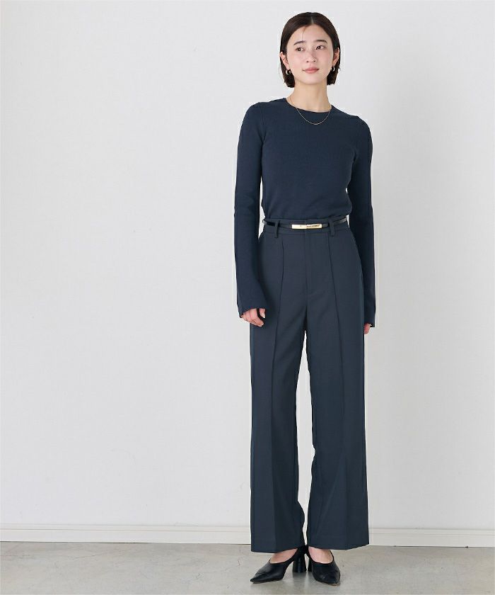 ピンタックセンタープレスワイドパンツ | ur's（ユアーズ）