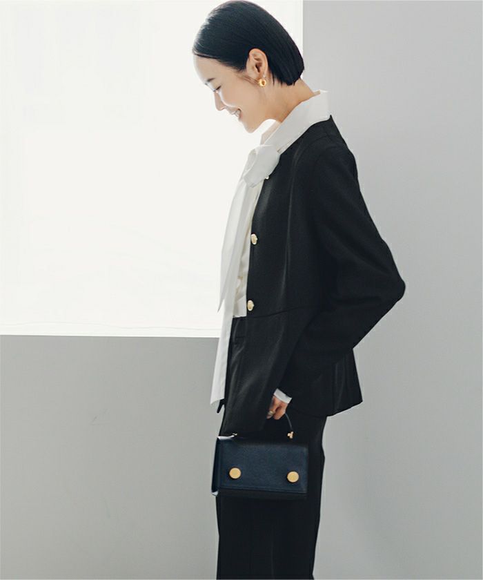 【NEW】ユアーズ（ur’s）/【小林有里さんコラボアイテム】美シルエットゴールド釦ペプラムジャケット 美シルエットゴールド釦ペプラムジャケット | ur's（ユアーズ）