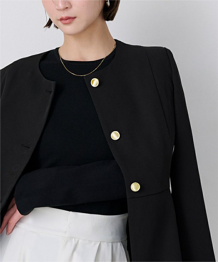 美シルエットゴールド釦ペプラムジャケット | ur's（ユアーズ）