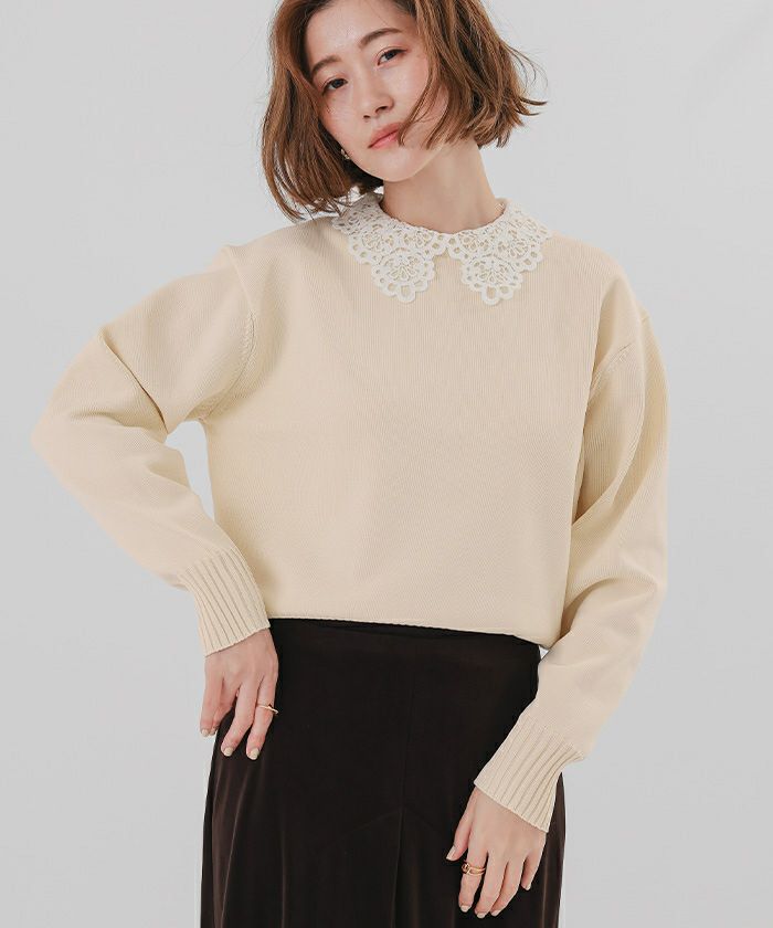 襟付きニットプルオーバー | ur's（ユアーズ）