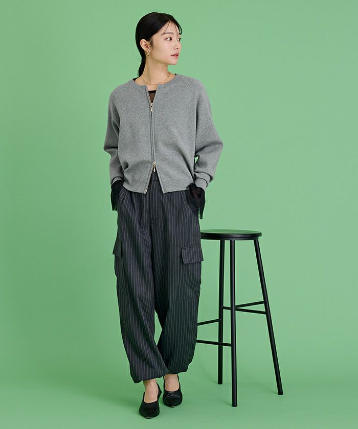 スウェットライクZIPニットカーディガン | ur's（ユアーズ）