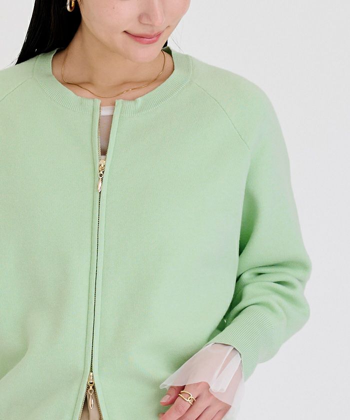 スウェットライクZIPニットカーディガン | ur's（ユアーズ）