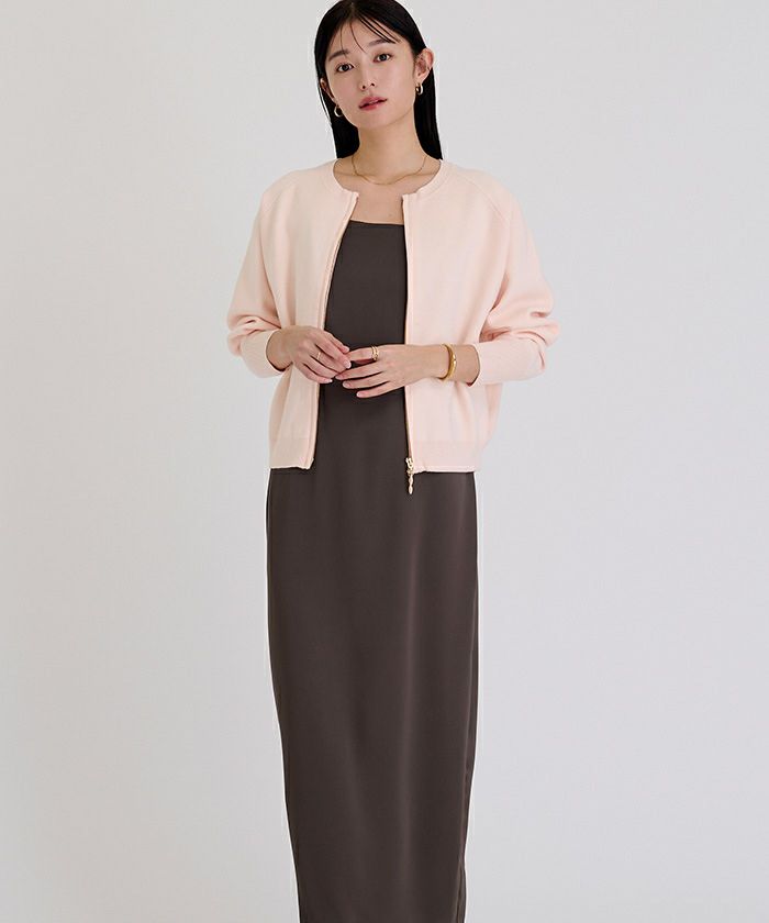 スウェットライクZIPニットカーディガン | ur's（ユアーズ）