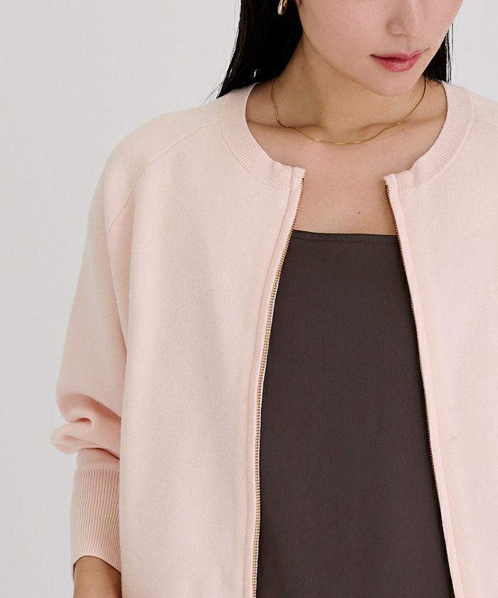 スウェットライクZIPニットカーディガン | ur's（ユアーズ）