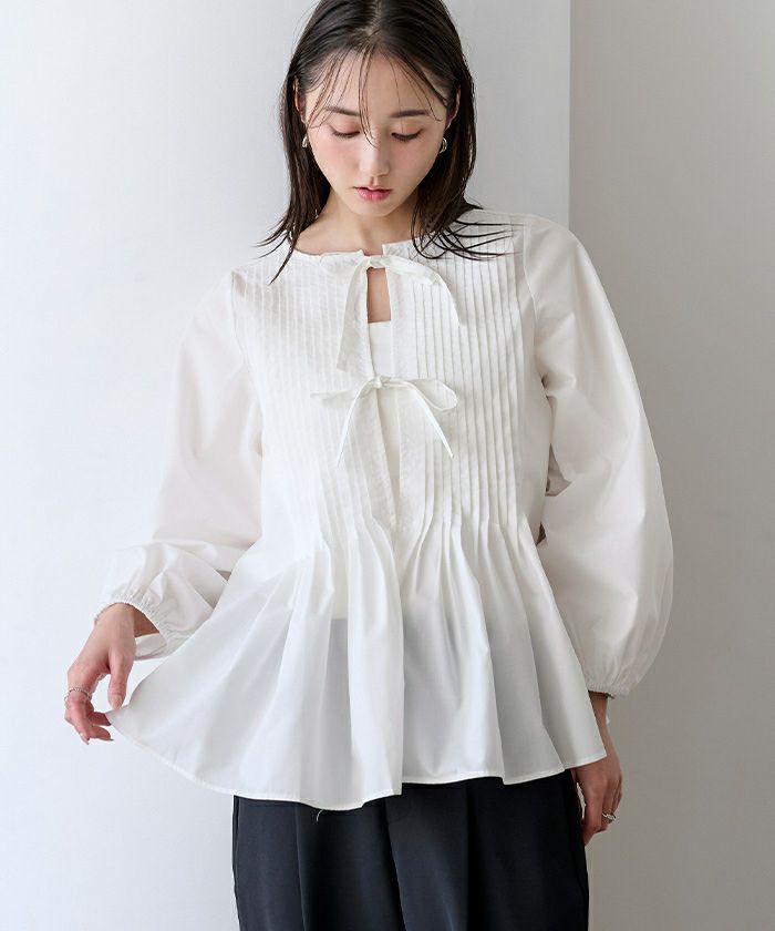 プリーツリボン2WAYブラウス – poláura OFFICIAL ONLINE STORE