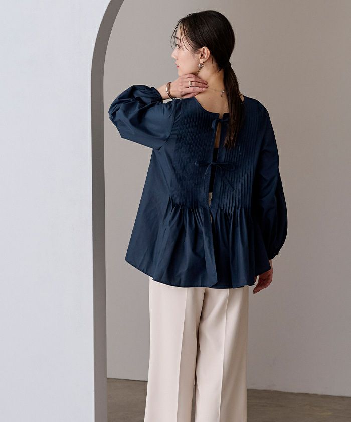 プリーツペプラムリボンブラウス【メール便可／100】 | ur's（ユアーズ）