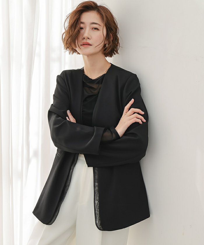 シアーレイヤードノーカラージャケット | ur's（ユアーズ）