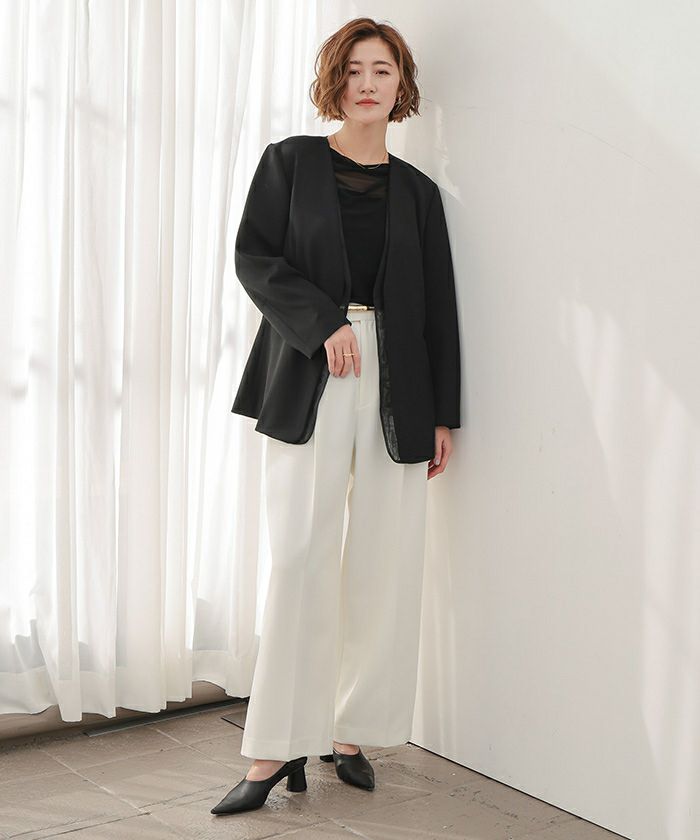 シアーレイヤードノーカラージャケット | ur's（ユアーズ）