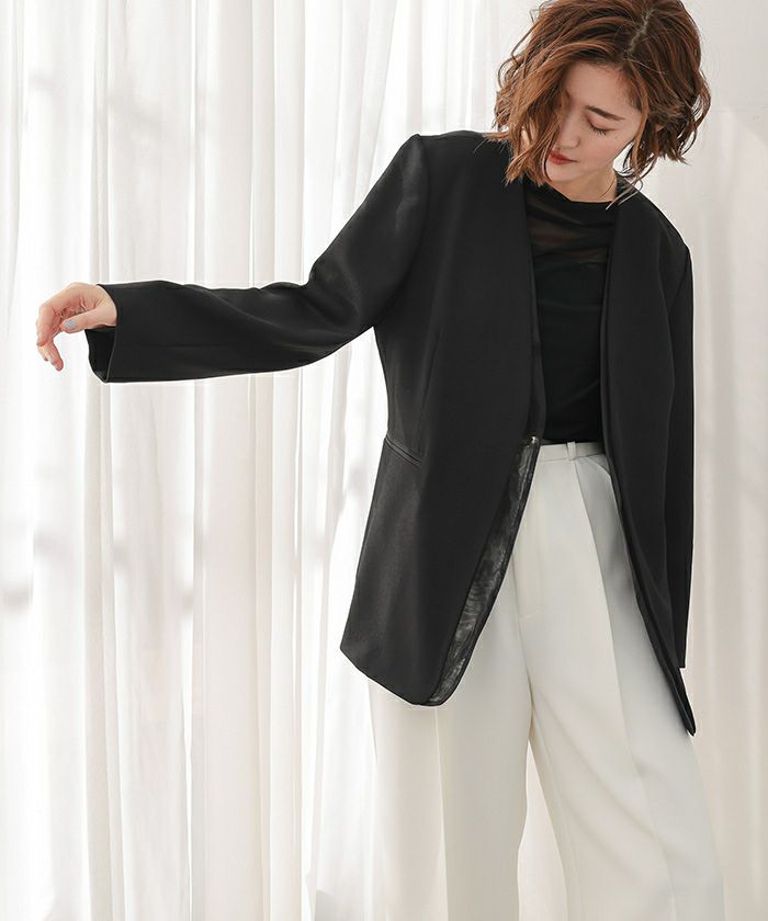 シアーレイヤードノーカラージャケット | ur's（ユアーズ）