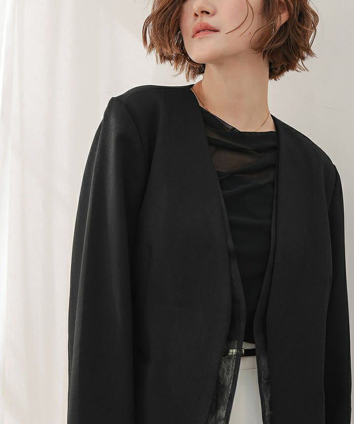 シアーレイヤードノーカラージャケット | ur's（ユアーズ）