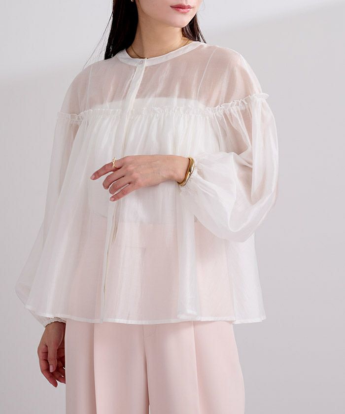 ライトシアーギャザーブラウス【メール便可／100】 | ur's（ユアーズ）