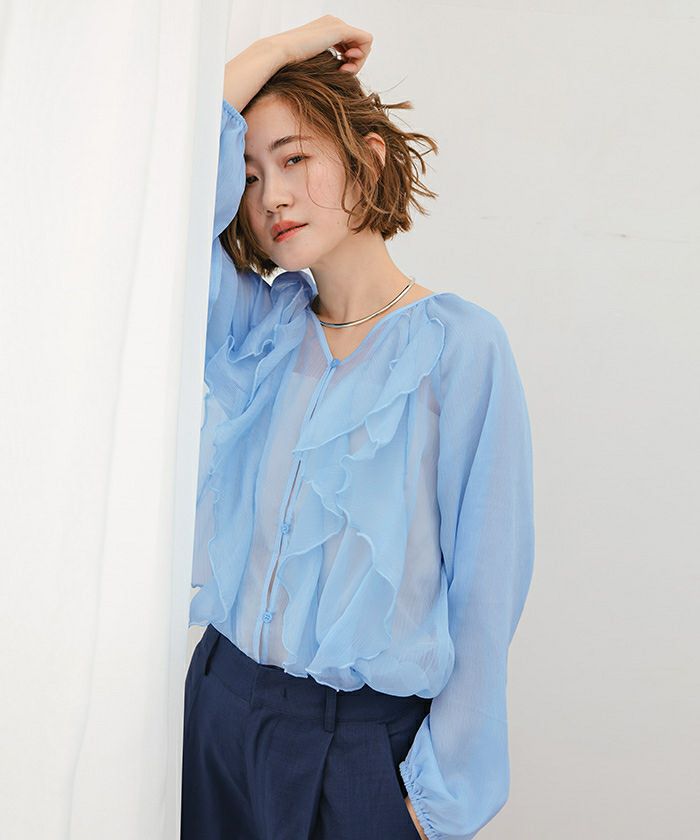 ヘムデザインフレアブラウス【メール便可／100】 | ur's（ユアーズ）