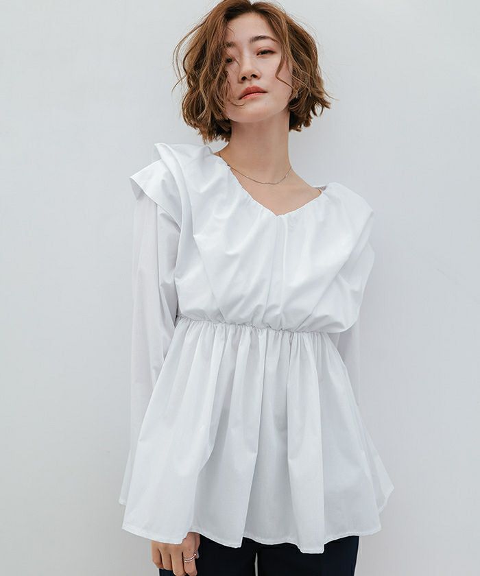 タックショルダーペプラムブラウス | ur's（ユアーズ）