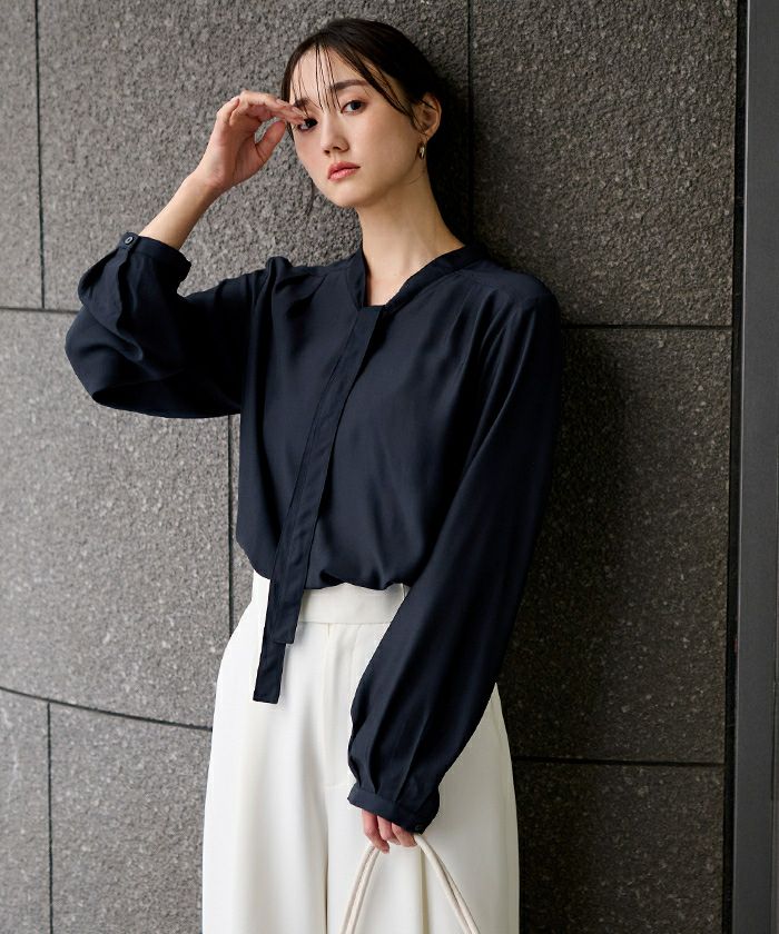 Vネックタイブラウス【メール便可／100】 | ur's（ユアーズ）