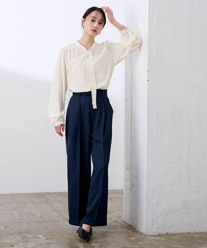 Vネックタイブラウス【メール便可／100】 | ur's（ユアーズ）