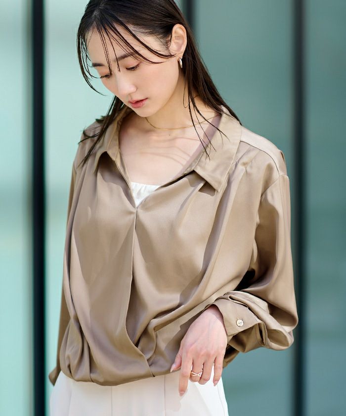 サテンカシュクールブラウス | ur's（ユアーズ）