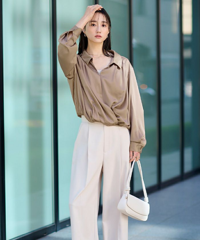 サテンカシュクールブラウス | ur's（ユアーズ）