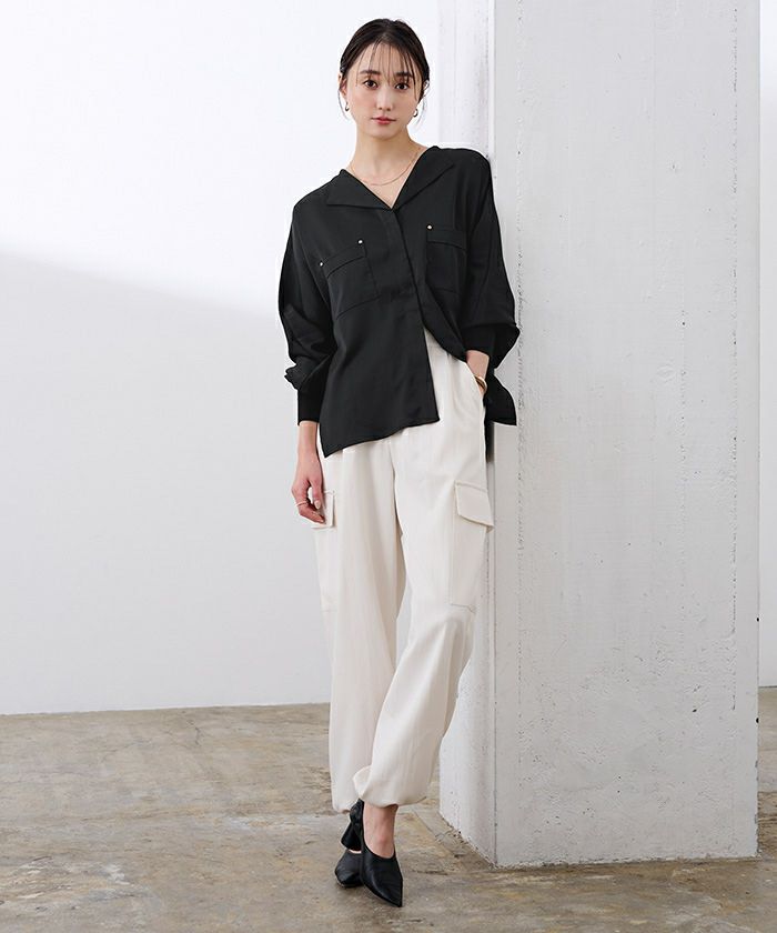 ラペルカラーブラウス【メール便可／100】 | ur's（ユアーズ）