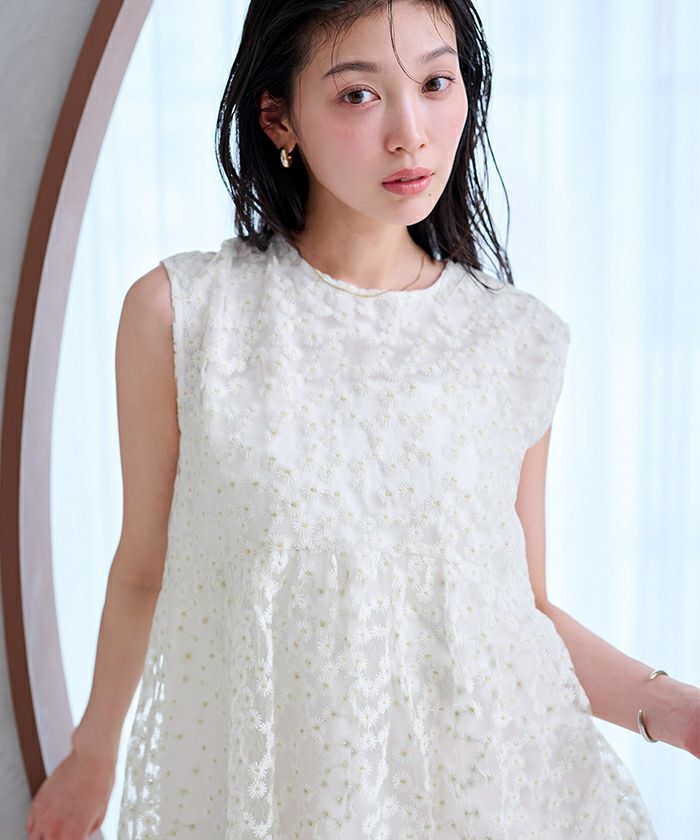 フラワーレースシアーブラウス【メール便可／100】 | ur's（ユアーズ）