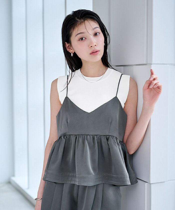 フレアサテンキャミソール【メール便可／100】 | ur's（ユアーズ）