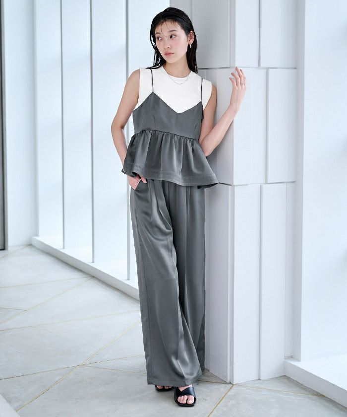 フレアサテンキャミソール【メール便可／100】 | ur's（ユアーズ）